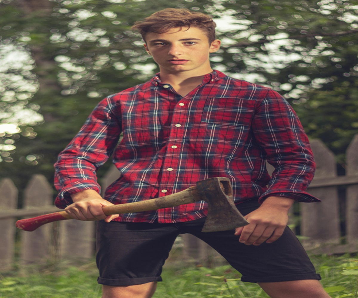 Boy with axe